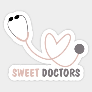 Pink Heart Stethoscope Magnet for sweet docters Sticker